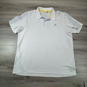 Adidas Climalite Mens XL White Polo Shirt Short Sleeve please look‎ at pictures